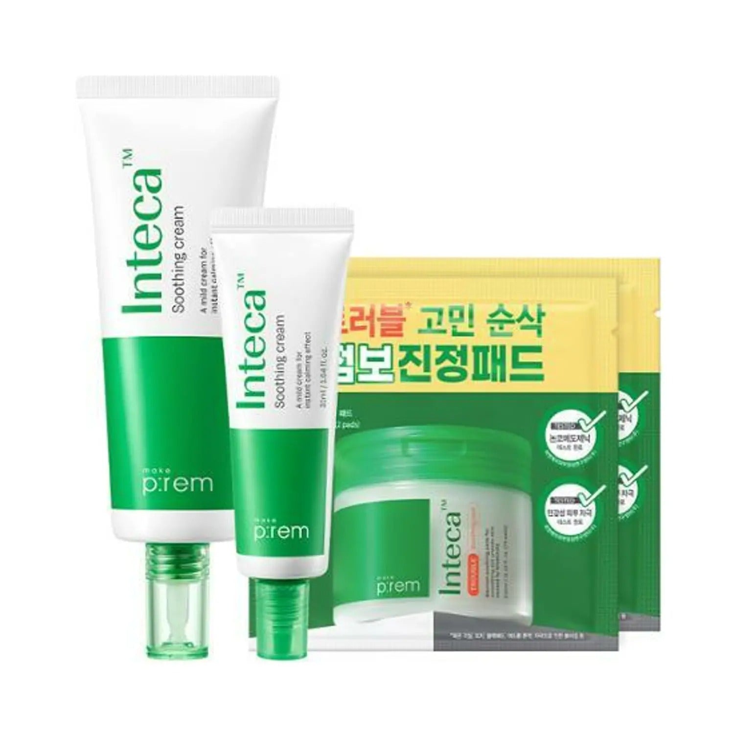 makeprem Inteca Soothing Cream 70ml Set (+Cream 31ml+Pad 2P*2ea)