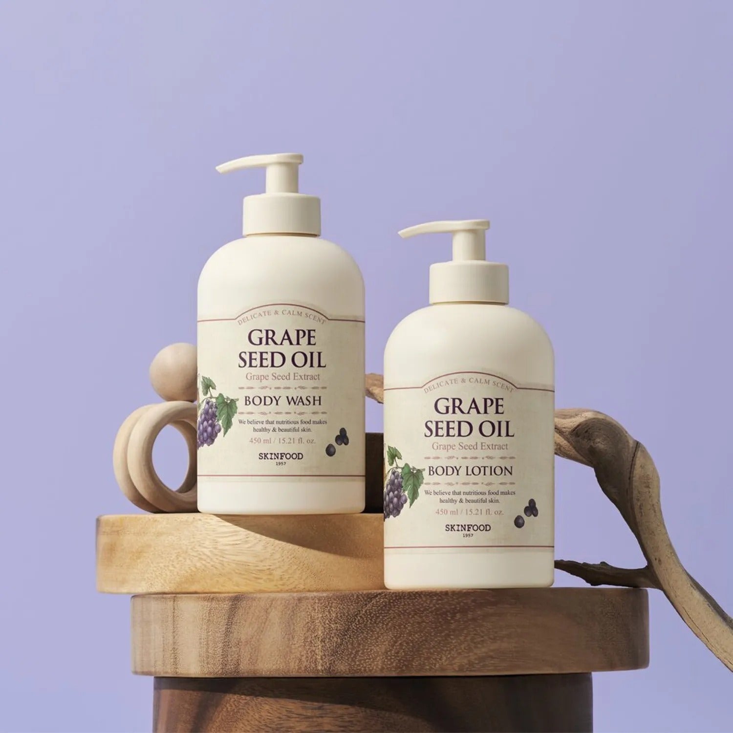 [NEW] SKINFOOD Grape Seed Oil Body Wash / Lotion 450mL