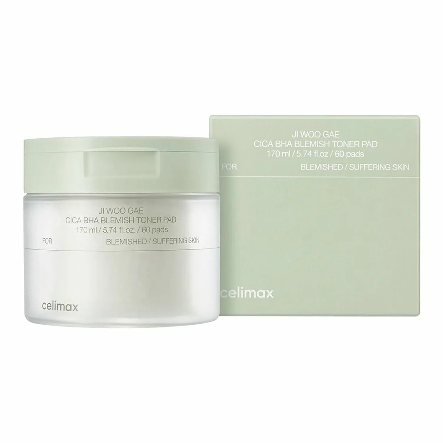 celimax Ji Woo Gae Cica BHA Blemish Toner Pads 60 Counts