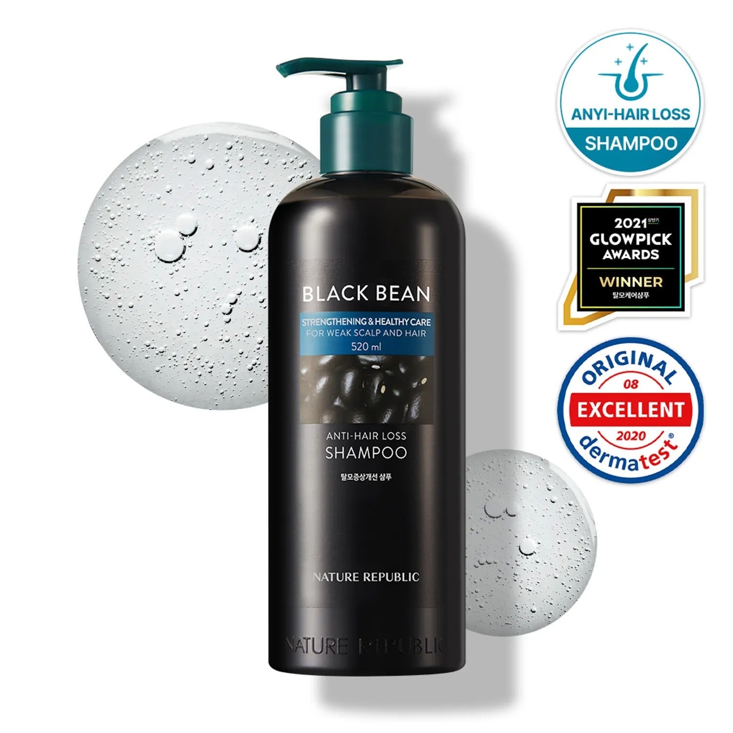 NATURE REPUBLIC Black Bean Anti-Hair Loss Shampoo 520mL