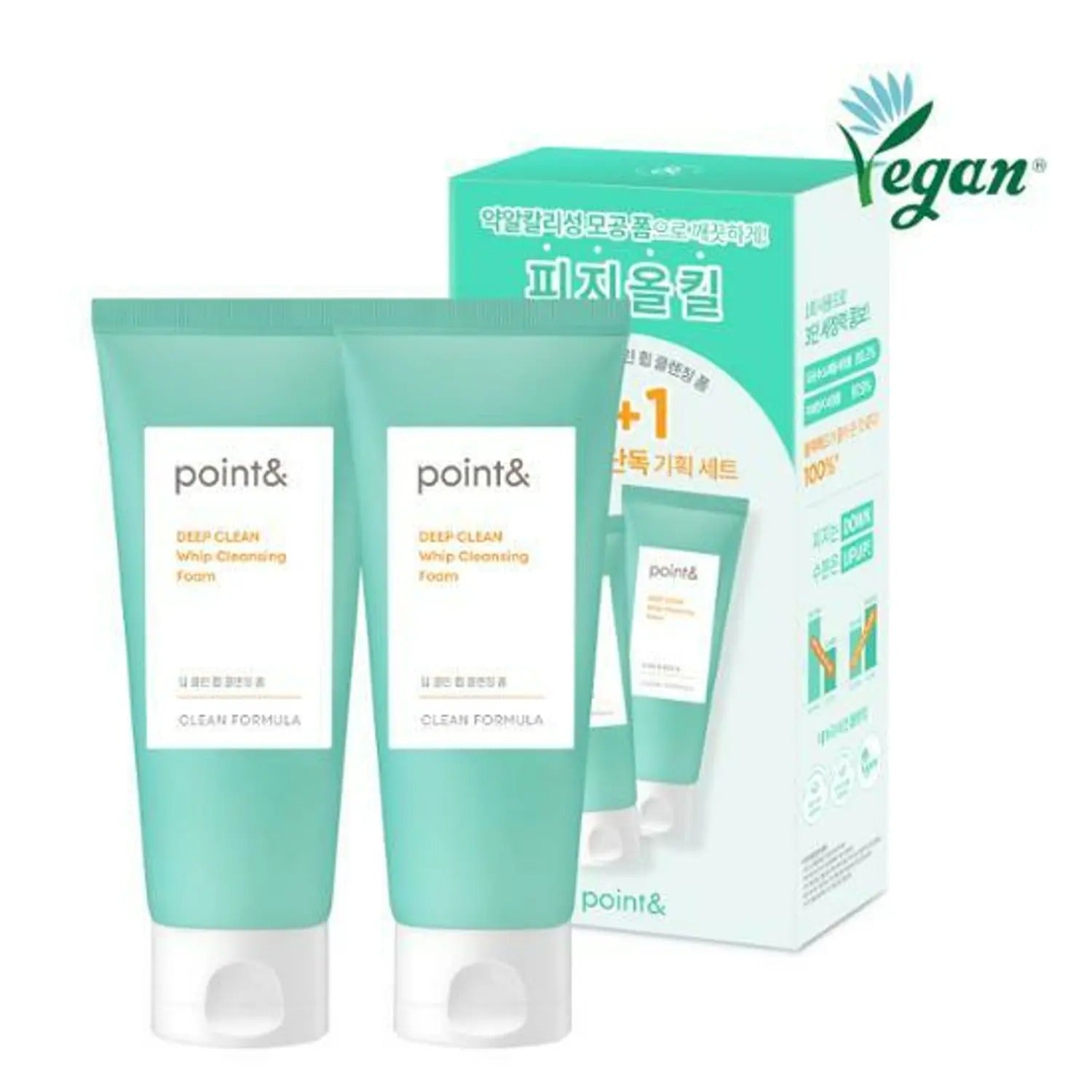 POINT& Deep Clean Whip Cleansing Foam 120g 1+1 Special Set