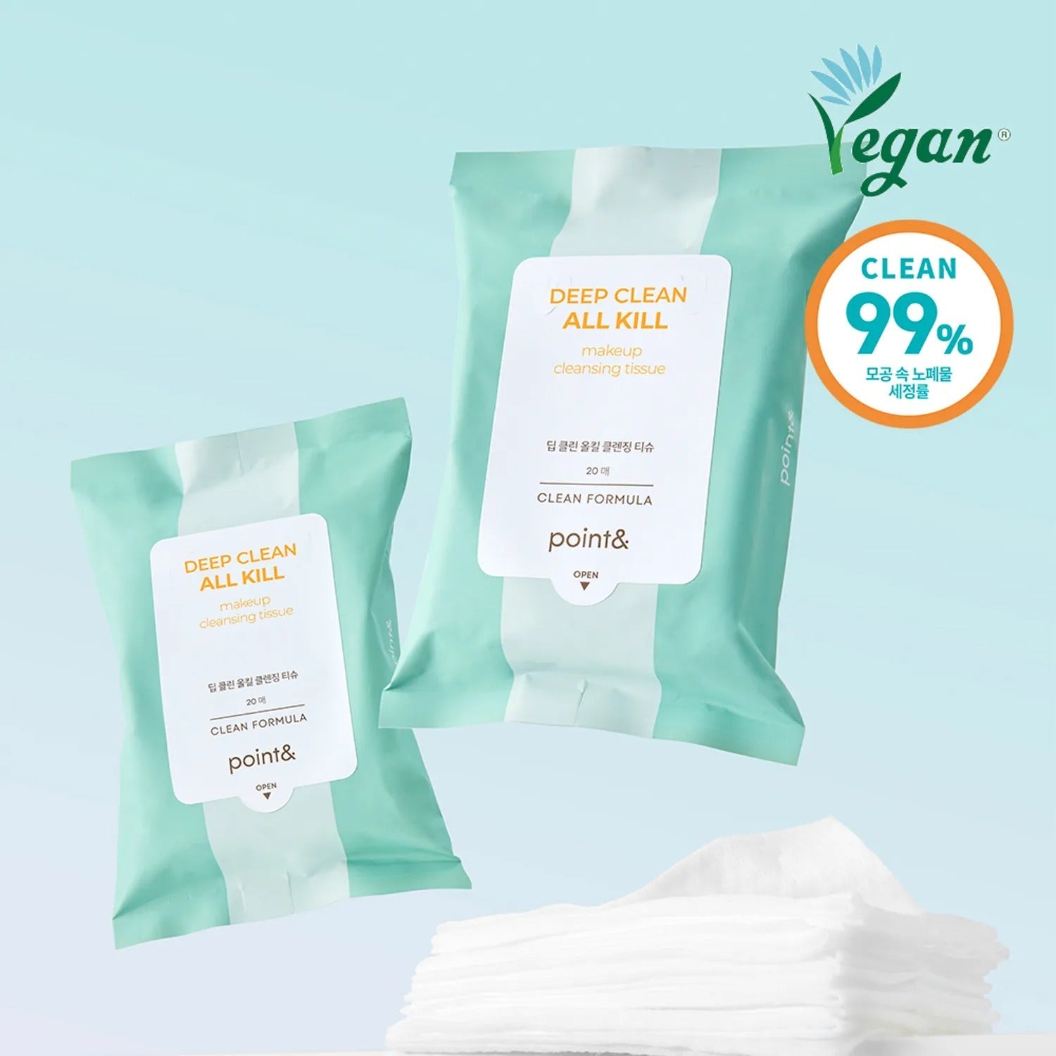 Point& Deep Clean All Kill Make-up Cleansing Tissue 20P